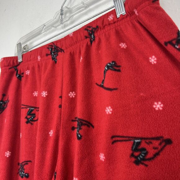 Tommy Hilfiger Fleece Pajamas Men Medium Red Ski Snowflake Print Pull On Sleep - Picture 10 of 10